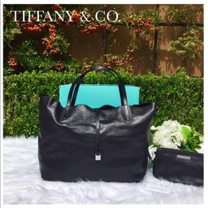 TIFFANY & CO. BLACK LEATHER SUEDE REVERSIBLE TOTE